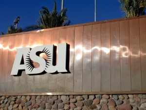 ASU sign shines in the sun