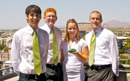 Photo of undergraduate students who started Green Taxi Cab at Arizona State University