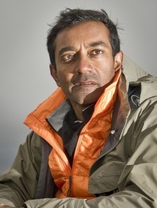 M. Sanjayan wearing an orange jacket