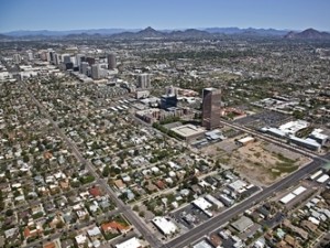 Aerial view of Uptown Phoenix